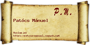 Patócs Mánuel névjegykártya